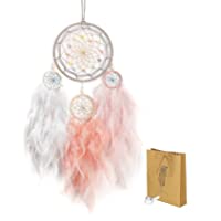 Atrapasueños Grande para niña Plumas Hechas a Mano Atrapasueños Colgante de Pared para Dormitorio (D-2)